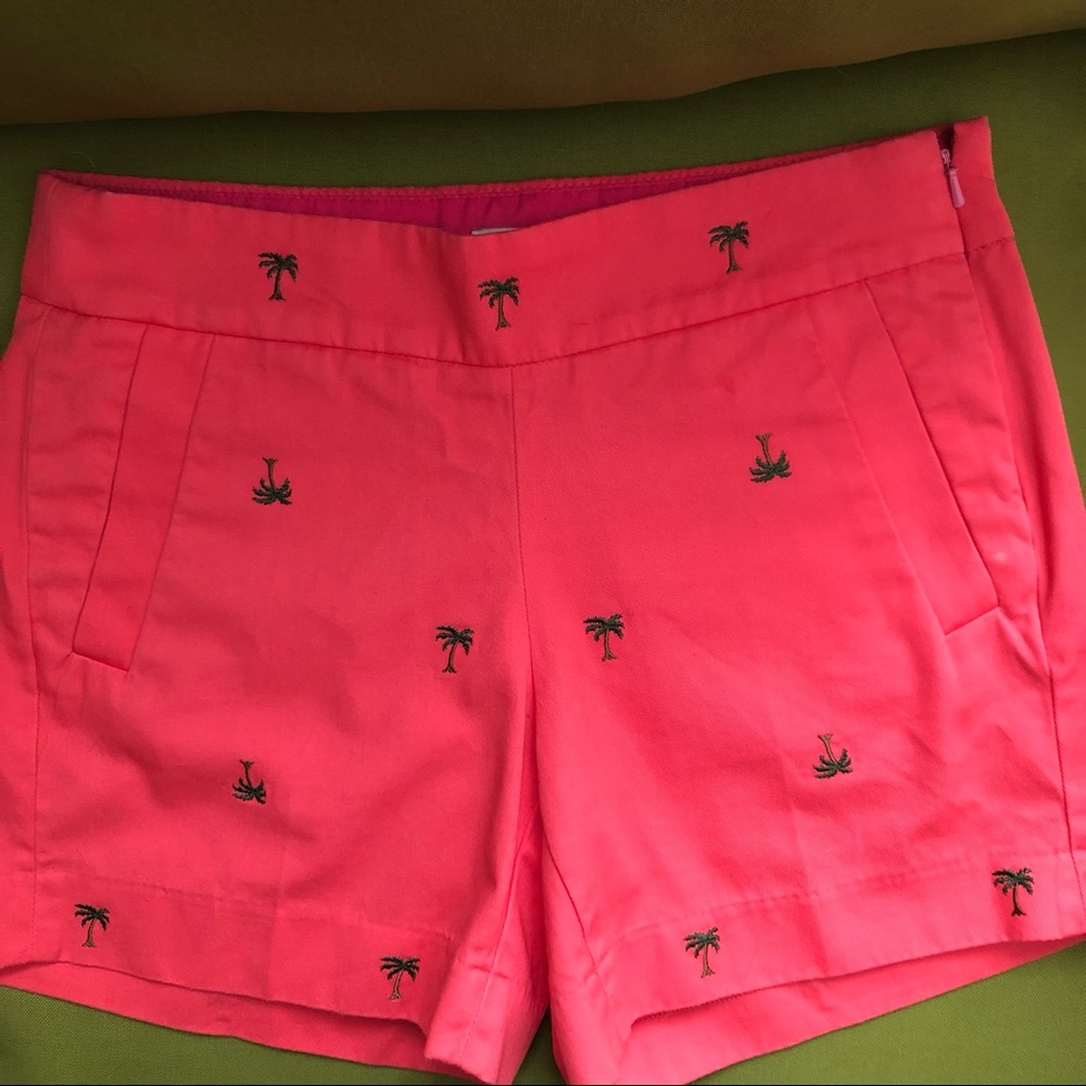 J. Crew coral color chino palm tree shorts (sz 00)